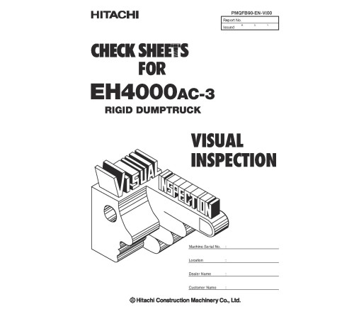 Hitachi EH4000AC-3 Rigid Dump Truck set of Service Manuals Hitachi EH4000AC-3 Rigid Dump Truck set of Service Manuals