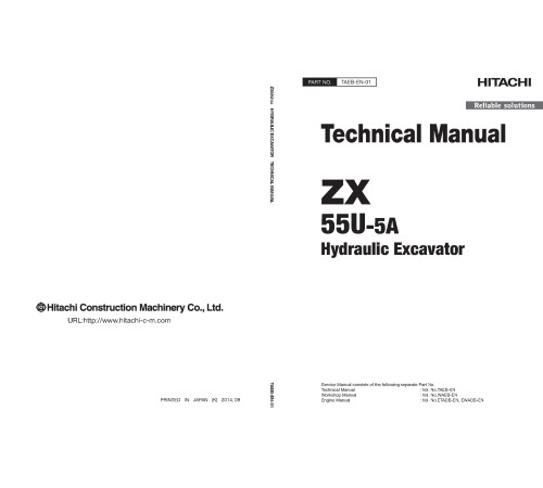Hitachi Zaxis 55U-5A Compact Excavator set of Service Manuals Hitachi Zaxis 55U-5A Compact Excavator set of Service Manuals