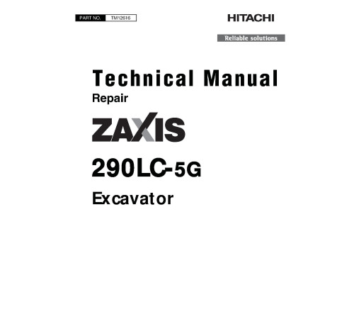 Hitachi Zaxis 290LC-5G (PIN. from 1FFDDFH1_ _C830001) Crawler Excavators set of Service Manuals download Hitachi Zaxis 290LC-5G (PIN. from 1FFDDFH1_ _C830001) Crawler Excavators set of Service Manuals download
