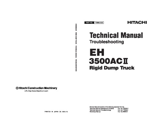 Hitachi EH3500AC-II Rigid Dump Truck set of Service Manuals
