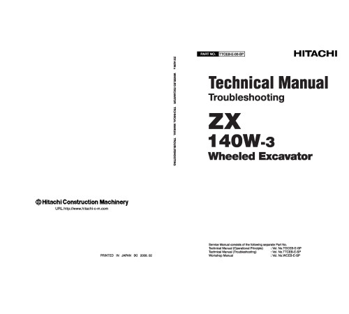 Hitachi Zaxis 140W-3 Wheel Excavator set of Service Manuals Hitachi Zaxis 140W-3 Wheel Excavator set of Service Manuals