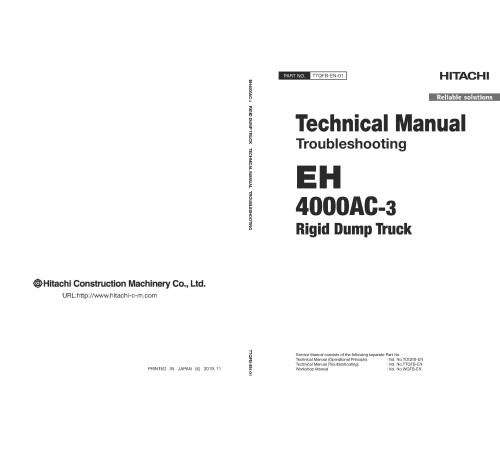 Hitachi EH4000AC-3 Rigid Dump Truck set of Service Manuals Hitachi EH4000AC-3 Rigid Dump Truck set of Service Manuals