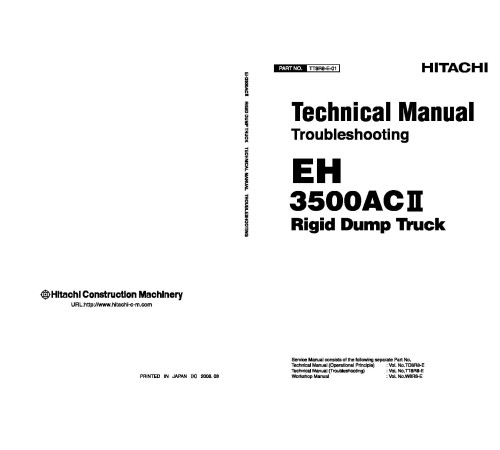 Hitachi EH3500AC-II Rigid Dump Truck set of Service Manuals
