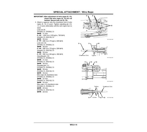 Hitachi Zaxis 210-5B, Zaxis 210LC-5B, Zaxis 210LCN-5B and Zaxis 240N-5B Crawler Excavator set of Service Manuals