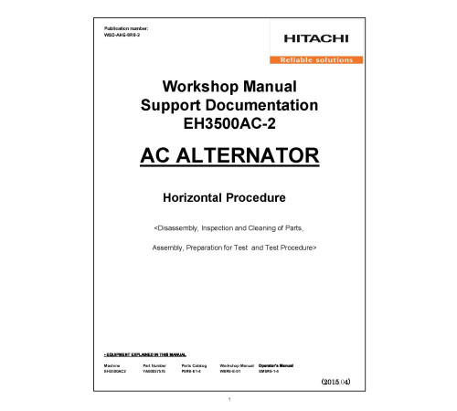 Hitachi EH3500AC-II Rigid Dump Truck set of Service Manuals