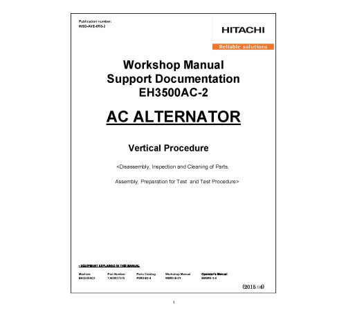 Hitachi EH3500AC-II Rigid Dump Truck set of Service Manuals