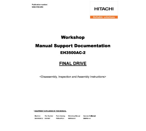 Hitachi EH3500AC-II Rigid Dump Truck set of Service Manuals