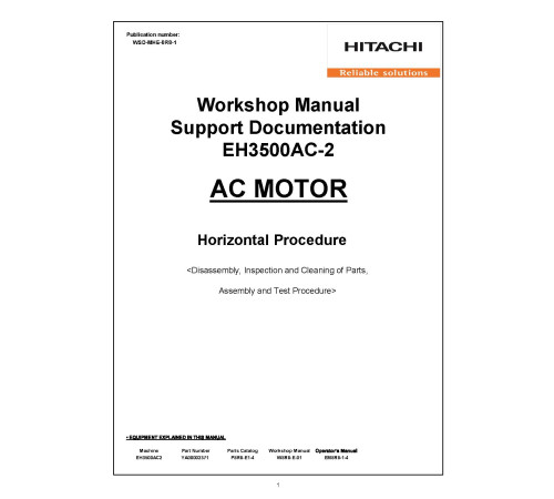 Hitachi EH3500AC-II Rigid Dump Truck set of Service Manuals
