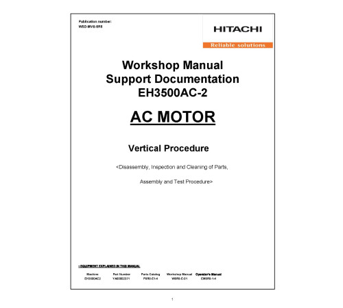 Hitachi EH3500AC-II Rigid Dump Truck set of Service Manuals