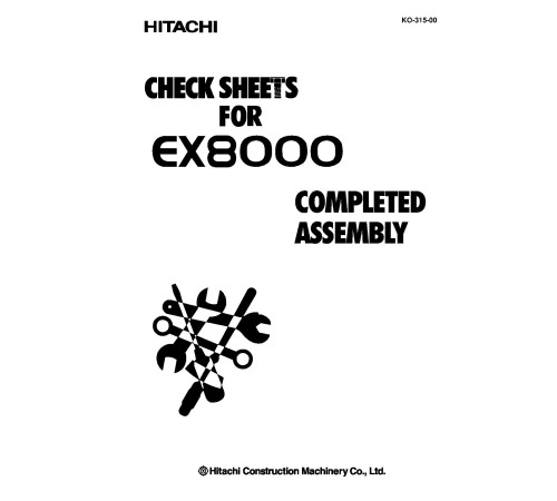 Hitachi EX8000 Hydraulic Excavator set of Service Manuals Hitachi EX8000 Hydraulic Excavator set of Service Manuals