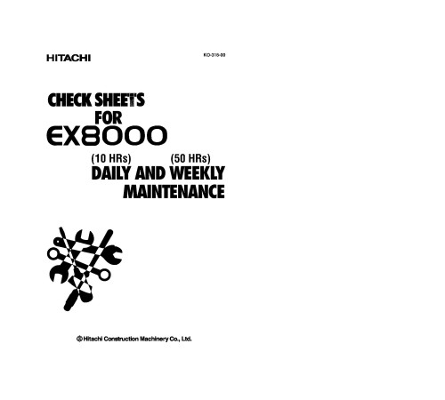 Hitachi EX8000 Hydraulic Excavator set of Service Manuals Hitachi EX8000 Hydraulic Excavator set of Service Manuals
