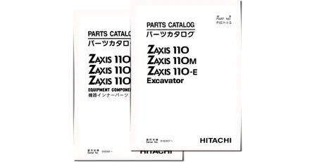 Hitachi Zaxis 110, Zaxis 110M and Zaxis 110-E Crawler Excavator set of Parts Catalogs