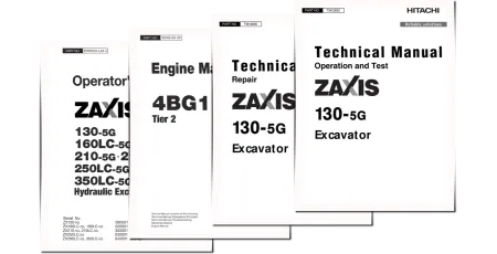 Hitachi Zaxis 130-5G (PIN. from 1FFDAGH0_ _C130001) Crawler Excavators set of Service Manuals