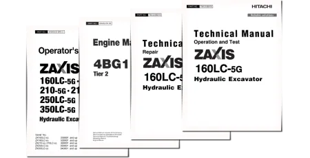 Hitachi Zaxis 160LC-5G (PIN. from 1F9DBGG0_ _C230001) Crawler Excavators set of Service Manuals