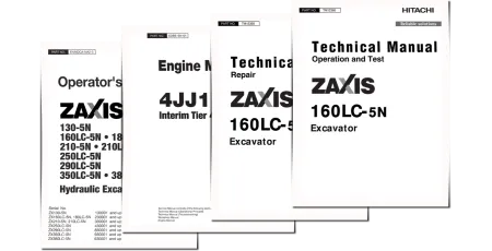 Hitachi Zaxis 160LC-5N (PIN. from 1FFDBC70_ _E230001) Crawler Excavators set of Service Manuals