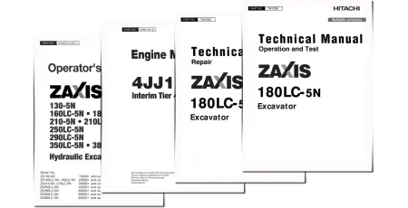Hitachi Zaxis 180LC-5N (PIN. from 1FFDBD70_ _E530001) Crawler Excavators set of Service Manuals