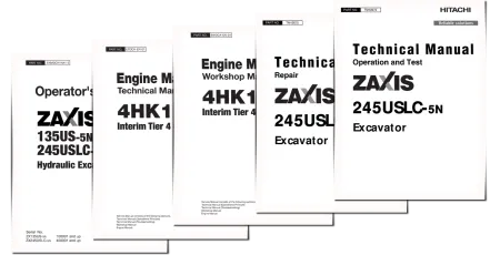 Hitachi Zaxis 245USLC-5N Crawler Excavators (PIN. from HCMDCP6_ _ _0400001) set of Service Manuals