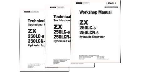 Hitachi Zaxis 250LC-6 and Zaxis 250LCN-6 Crawler Excavator set of Service Manuals