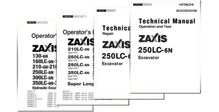 Hitachi Zaxis 250LC-6N Crawler Excavator set of Service Manuals