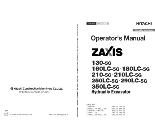 Hitachi Zaxis 130-5G (PIN. from 1FFDAGH0_ _C130001) Crawler Excavators set of Service Manuals download Hitachi Zaxis 130-5G (PIN. from 1FFDAGH0_ _C130001) Crawler Excavators set of Service Manuals download