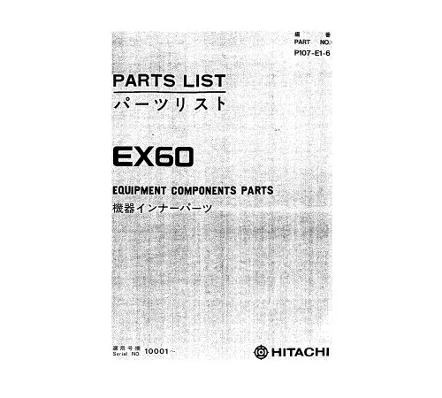 Hitachi EX60 Crawler Excavator set of Parts Catalogs Hitachi EX60 Crawler Excavator set of Parts Catalogs