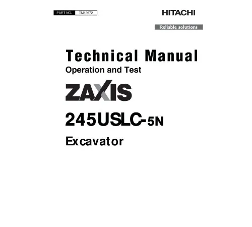Hitachi Zaxis 245USLC-5N Crawler Excavators (PIN. from HCMDCP6_ _ _0400001) set of Service Manuals download